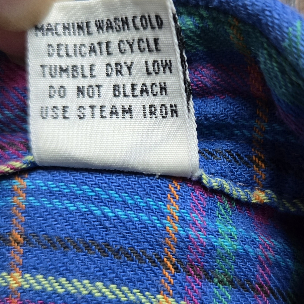 Basic Options Cotton Plaid Button Down Shirt Size… - image 7